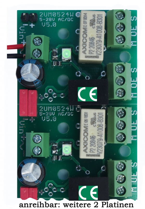 Miniatur-Relaisplatine "2UM0524W-J-EN", V5.0, anreihbar